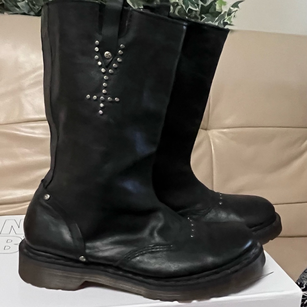 COPY - Dr Marten's Vintage RARE Boots Women's Alexia Mid Calf Black Leather - Picture 2 of 11